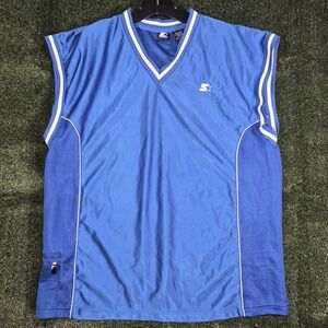 Starter Mens XL Blue Sleeveless Athletic Jersey Mesh Vintage 90s Basketball...